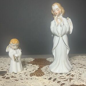 Vintage White Porcelain Angel Figurines